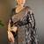 black Woven jari designer soft silk saree with blouse piece
