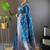 blue Woven jari designer soft silk saree with blouse piece