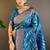 blue Woven jari designer soft silk saree with blouse piece