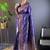 voilet Woven jari designer soft silk saree with blouse piece