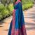 blue Woven paithani meenakari designer paithani silk saree with blouse piece
