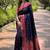 nevy blue woven paithani meenakari designer paithani silk saree with blouse piece