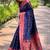 nevy blue woven paithani meenakari designer paithani silk saree with blouse piece