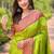 green Wovenpaithani meenakari designer paithani silk saree with blouse piece