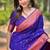 voilet Woven paithani meenakari designer paithani silk saree with blouse piece