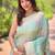 sky blue weaving meenakari jaal designer organza saree with blouse piece