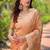 orange weaving meenakari jaal designer organza saree with blouse piece