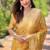 mustard weaving meenakari jaal designer organza saree with blouse piece