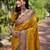mustard Woven paithani designer paithani silk saree with blouse piece