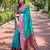 sky blue Woven paithani designer paithani silk saree with blouse piece