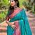 sky blue Woven paithani designer paithani silk saree with blouse piece
