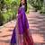 voilet woven paithani designer paithani silk saree with blouse piece