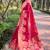 pink Woven rainbow jari designer organza saree with blouse piece