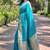 blueWoven jari designer banarasi silk saree with blouse piece