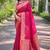 pink Woven jari designer banarasi silk saree with blouse piece