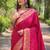 pink Woven jari designer banarasi silk saree with blouse piece