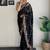 black thread,sequance embroidery work georgette saree with blouse piece