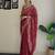 maroon thread,sequance embroidery work georgette saree with blouse piece