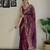 wine thread,sequance embroidery work georgette saree with blouse piece