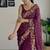 wine thread,sequance embroidery work georgette saree with blouse piece