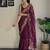 wine thread,sequance embroidery work georgette saree with blouse piece