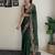 green thread,sequance embroidery work georgette saree with blouse piece