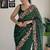 green thread,sequance embroidery work georgette saree with blouse piece