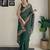 green thread,sequance embroidery work georgette saree with blouse piece
