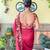 maroon thread,sequance embroidery cut work vichitra silk saree with blouse piece
