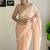 peach c pallu sequance embroidery work georgette saree with blouse piece