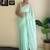 sky blue c pallu sequance embroidery work georgette saree with blouse piece