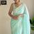 sky blue c pallu sequance embroidery work georgette saree with blouse piece