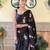 black thread,sequance embroidery work georgette saree with blouse piece