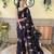 black thread,sequance embroidery work georgette saree with blouse piece