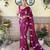 wine thread,sequance embroidery work georgette saree with blouse piece