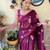 wine thread,sequance embroidery work georgette saree with blouse piece