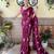 wine thread,sequance embroidery work georgette saree with blouse piece
