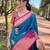 blue  Woven jari designer soft silk saree with blouse piece