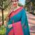 turquoise  Woven jari designer soft silk saree with blouse piece