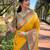yellow  Woven jari designer soft silk saree with blouse piece