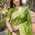 green  Woven jari designer organza saree with blouse piece