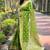 green  Woven jari designer organza saree with blouse piece