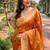 orange  Woven jari designer organza saree with blouse piece