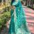 sea green  Woven jari designer organza saree with blouse piece