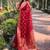 red  Woven jari designer organza saree with blouse piece