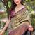 Beige  Woven meenakari designer silk saree with blouse piece