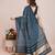 Blue weaving jari pallu,bandhani printed cotton silk saree with blouse piece