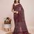 Burgundy weaving jari pallu,bandhani printed cotton silk saree with blouse piece