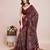 Burgundy weaving jari pallu,bandhani printed cotton silk saree with blouse piece