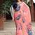 new fendy silk pink hand work saree with contrast blouse